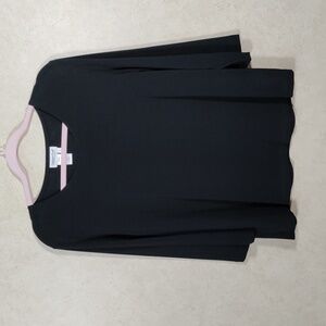 2/$10 04137 Coldwater Creek black knit 3/4 sleeve blouse L